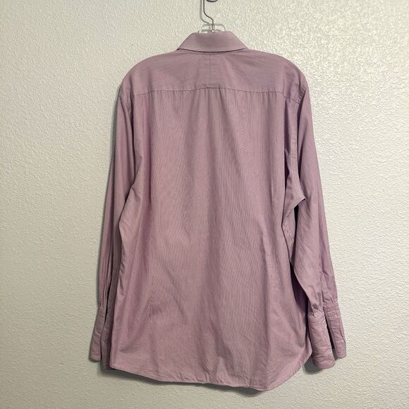 Hawes & Curtis Dress Shirt Warwick Tailored Fit Mens Size 16.5 34 Purple Striped - Picture 2 of 9